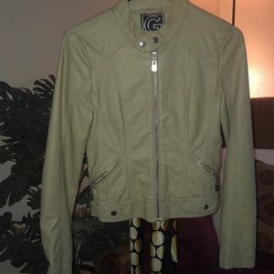 Taupe leather jacket